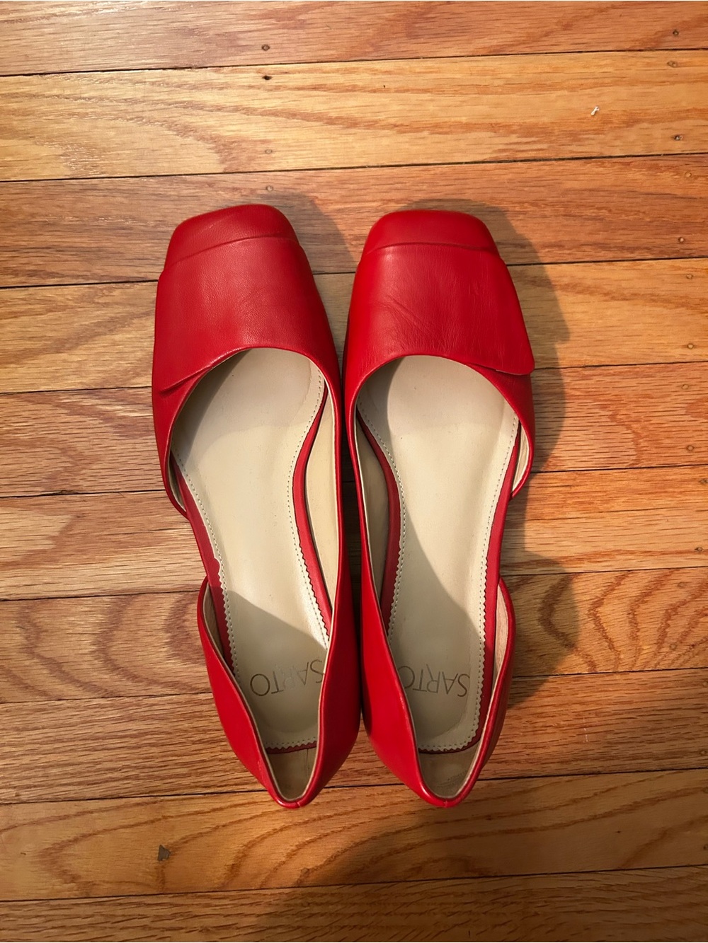 Franco Sarto | Women's Red D'Orsay Flat -
Size 7.5  EU 38